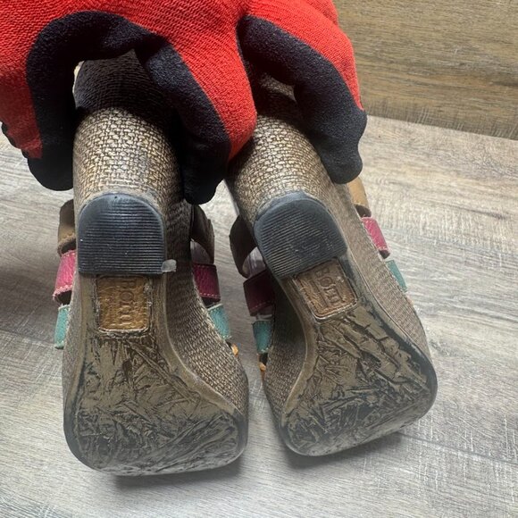 Born Kumi Boho MultiColor Strappy Wedge Slide Heels Women's Size EU 38 - Picture 4 of 7